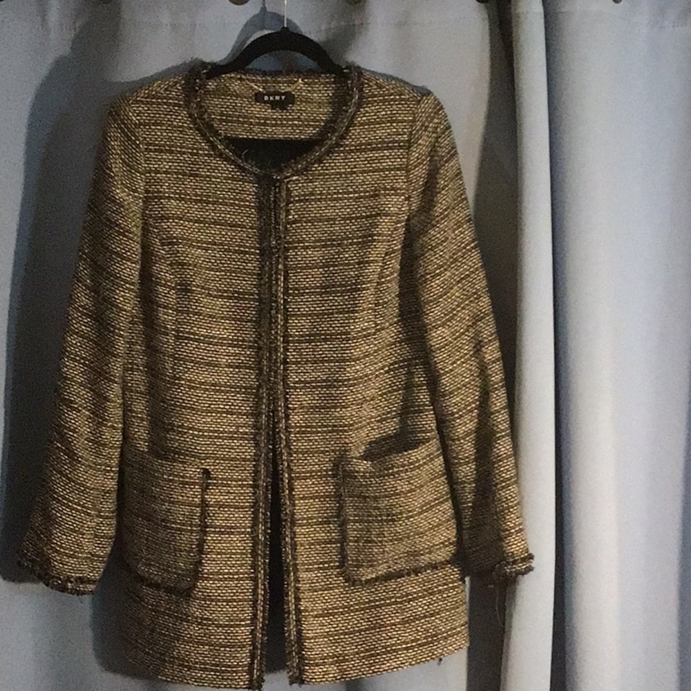 DKNY Women's Tan Tweed Jacket